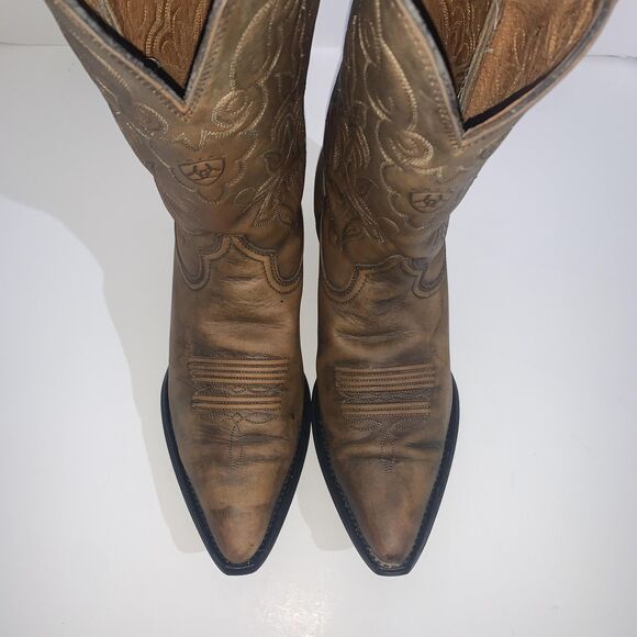 Ariat Boots Womens Size 9 Brown Leather Western Cowboy Pointed Toe Style 15779 - Picture 5 of 10